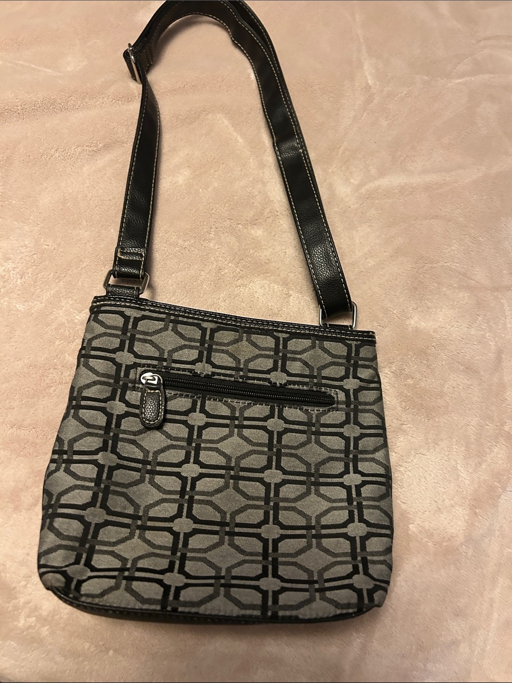 Gray Patterned Crossbody Bag - Women